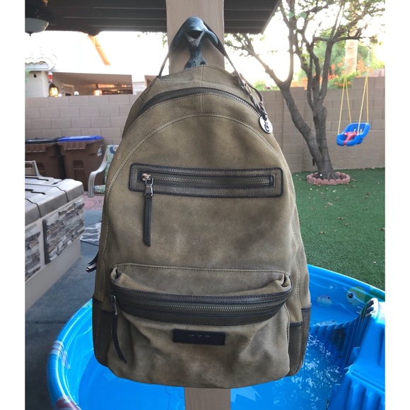 john varvatos leather backpack
